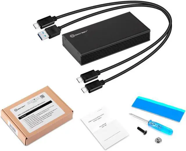 Alt view image 6 of 6 - M2 SSD Case NVME SSD Enclosure M.2 to USB 3.1 Type C External Hard Drive Case for NVME PCIE M Key SSD Hard Disk Case JMS583 Chip