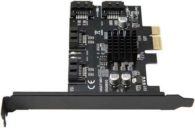 Alt view image 3 of 5 - SATA Card 4 Port SATA III 3.0 6Gb Expansion Card Adapter PCI Express Controller Card Marvell 88SE9215 Chip with SATA Cable