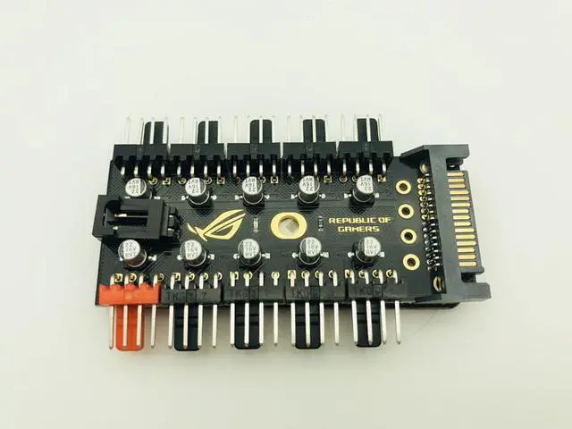 Alt view image 4 of 5 - 1 to 10 PC Cooling Fan Hub Splitter LED Cable PWM SATA 12V Power Supply Speed Controller Adapter For Bitcoin Miner Mining