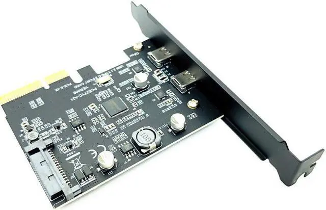 Alt view image 5 of 6 - USB Type C PCI Express Card PCI-E 4X to USB 3.1 Gen2 10Gbps 2-Port Type C Expansion Card ASM3142 Chip SATA Connector For Desktop