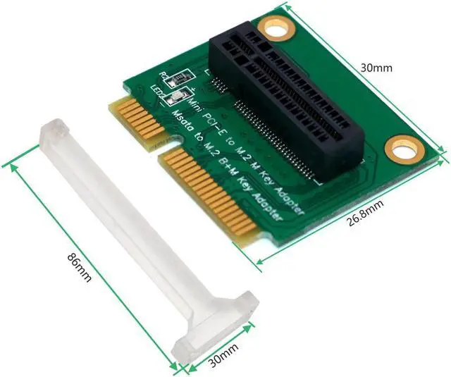 Alt view image 6 of 6 - M2 SSD Adapter M Key M.2 PCI-E NVME SSD to Mini PCI-E Card or B+M Key M.2 NGFF SATA-Bus SSD to mSATA Card Converter Adapter