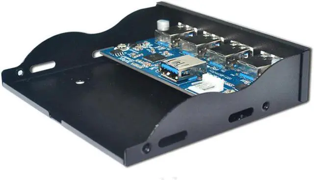 Alt view image 2 of 5 - HUB 19+1 20Pin 4 Port  3.0 Front Panel Combo Bracket 3.0 Hub Adapter for PC Desktop 3.5" FDD Floppy Disk Drive Bay NEW