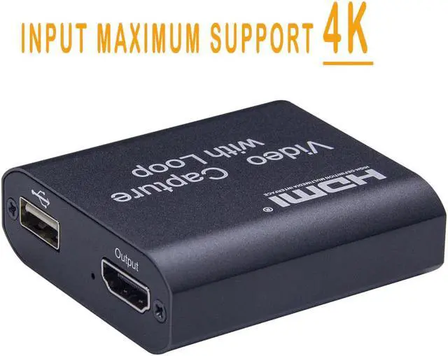 Alt view image 2 of 5 - Video Capture Card Video Capture Device 4K 1080p Loop Out USB 2.0 Cards Grabber Live Streaming Video Record for PC PS4 Game