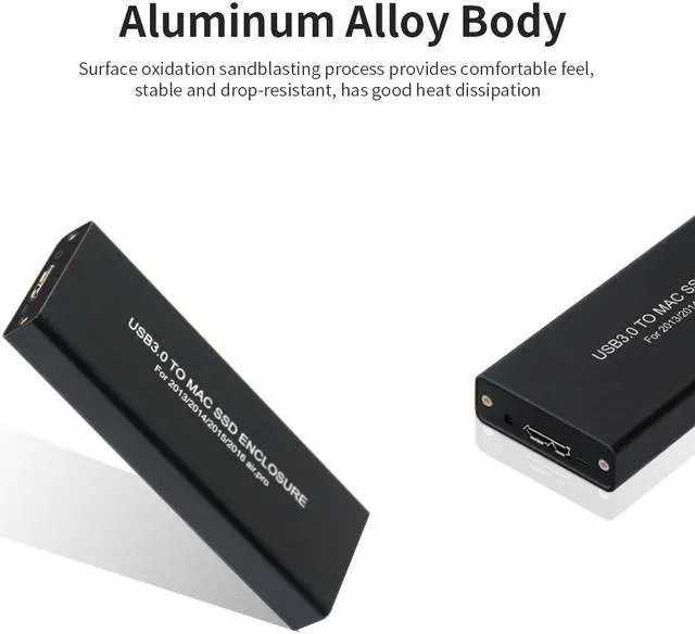 Alt view image 4 of 6 - USB3.0 to Mac SSD Enclosure USB3.0 Aluminum Alloy SSD Enclosure for 2013/2014/2015 MacBook Air/Pro/Retina for Apple SSD Case Box
