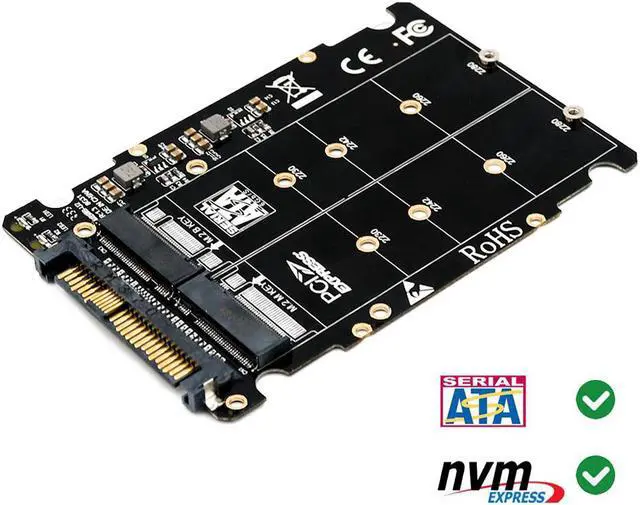 Alt view image 2 of 6 - M.2 SSD to U.2 Adapter 2in1 M.2 NVMe and SATA Bus NGFF SSD to PCI e U.2 SFF 8639 Adapter PCIe M2 Converter for Desktop Computers