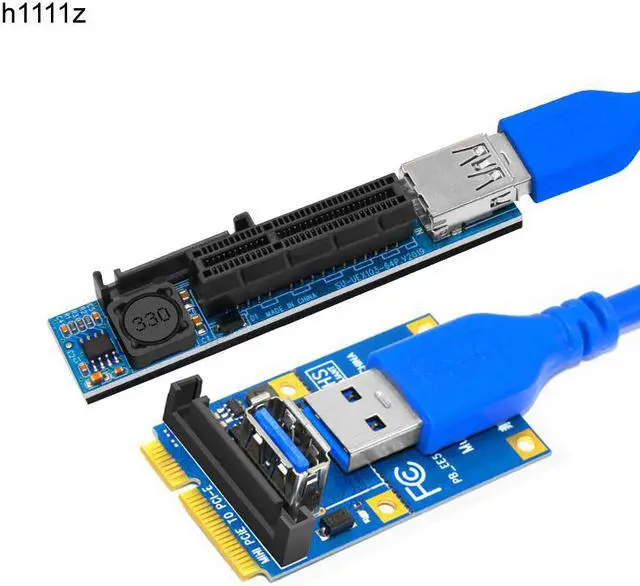 Main image of Mini PCIE to PCI-E X4 Slot Riser Card Port Adapter PC Graphics Card Connector with 60CM USB3.0 Extension Cable PCI Express Riser