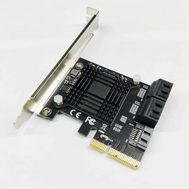 Alt view image 6 of 6 - Add On Cards PCIE SATA Controller PCI-E SATA Hub/Card PCIE to SATA 3.0 Card 5-Ports SATA3 SSD PCI Express X4 Gen3 Adapter