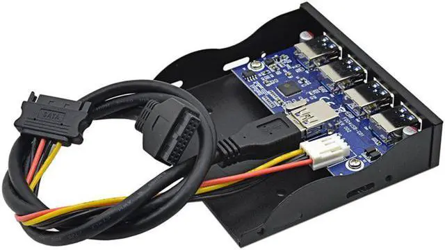 Alt view image 5 of 5 - HUB 19+1 20Pin 4 Port  3.0 Front Panel Combo Bracket 3.0 Hub Adapter for PC Desktop 3.5" FDD Floppy Disk Drive Bay NEW