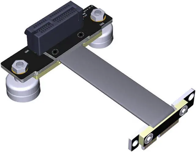 Main image of Misskit PCIE Riser High Speed PCI Express 3.0 1X Flexible Cable Riser Card Extension Port Adapter Dual Vertical 90 Degree +Magnetic Foot(1.96")