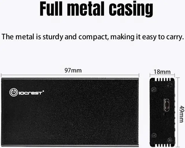 Alt view image 2 of 6 - M2 SSD Case NVME SSD Enclosure M.2 to USB 3.1 Type C External Hard Drive Case for NVME PCIE M Key SSD Hard Disk Case JMS583 Chip