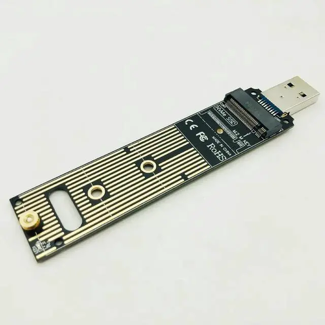 Alt view image 6 of 6 - Portable High Performance NVME to USB Adapter M.2 SSD to Type-A Card USB 3.1 Gen 2 Bridge Chip to M2 SSD Key M for Windows XP/7/