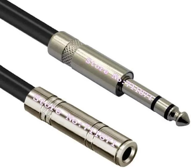 Main image of Male Female 1/4 TRS stereo 6.35 Audio Line cable Male to Female 6.35 Extension cable cord TRS stereo 6.35 Audio wire Line cable (1pcs)