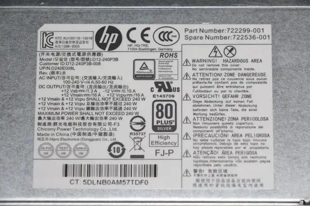 Alt view image 3 of 3 - For HP D12-240P3B 722299-001 PS-4241-2HF PCC002 702309-001 Power Supply
