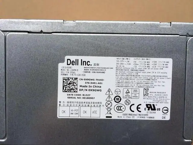 Alt view image 4 of 4 - For DELL 390 790 990mt Power Supply L300PM-01 D300EM01 X9GWG VK8VC 300W