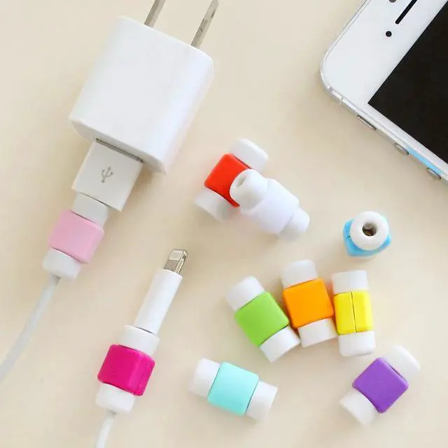 Alt view image 2 of 4 - 10 Pcs/lot USB Charging Cable Saver Protector For iPhone HUAWEI XIAOMI SAMSUNG LG Phone Cable Charger Protection Silicone Sleeve