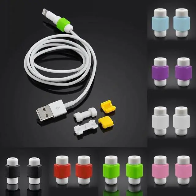 Alt view image 4 of 4 - 10 Pcs/lot USB Charging Cable Saver Protector For iPhone HUAWEI XIAOMI SAMSUNG LG Phone Cable Charger Protection Silicone Sleeve