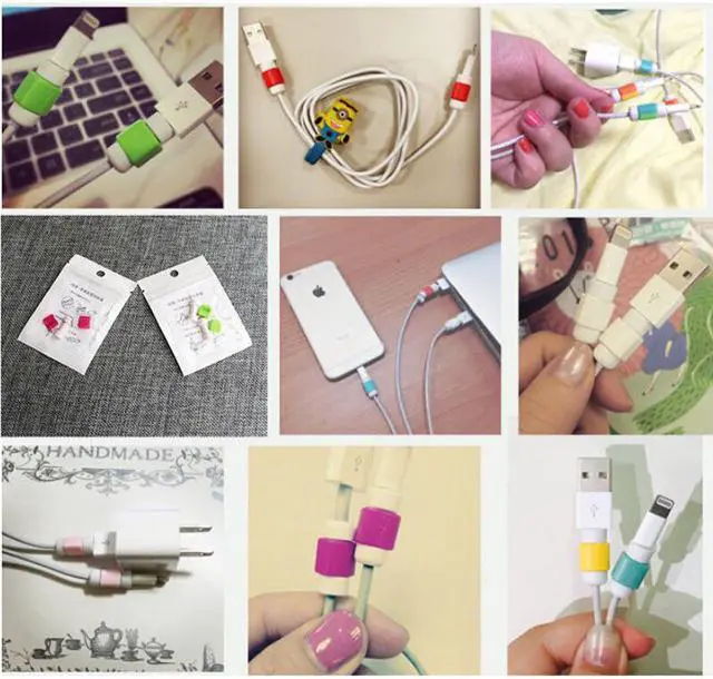 Alt view image 3 of 4 - 10 Pcs/lot USB Charging Cable Saver Protector For iPhone HUAWEI XIAOMI SAMSUNG LG Phone Cable Charger Protection Silicone Sleeve