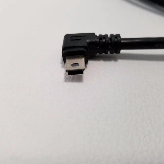 Alt view image 4 of 4 - Left Angled 90 Degree Elbow USB Data Extension Cable Mini USB Male to Male T-port Data Car Line 2M