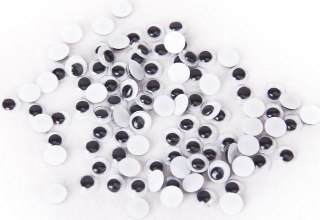 100Pcs Round Moving Movable Wiggly Wiggle Craft Eyes Glue On Sticker 10mm I9T4 