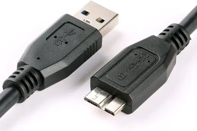 Alt view image 3 of 4 - Cable de datos para disco duro externo, Cable negro Mini portátil USB 3,0 macho A Micro B, 30CM