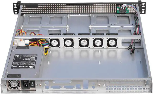 Alt view image 6 of 6 - 1U server chassis / 4 standard 3.5 "hard drive bays or 8 standard 2.5" hard drive bays / 3 4028 double ball fans in the fan shelf / empty chassis