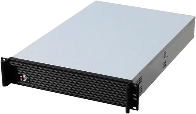 Alt view image 2 of 5 - 2U Server Chassis standard 19 "rack-mount server chassis. The empty Server Chassis front panel and lug handles are made of aluminum