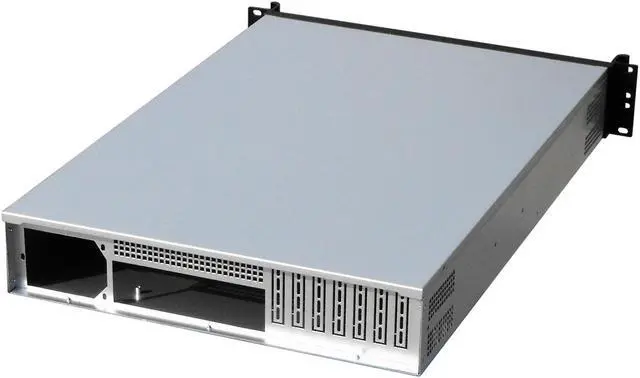 Alt view image 5 of 5 - 2U Server Chassis standard 19 "rack-mount server chassis. The empty Server Chassis front panel and lug handles are made of aluminum