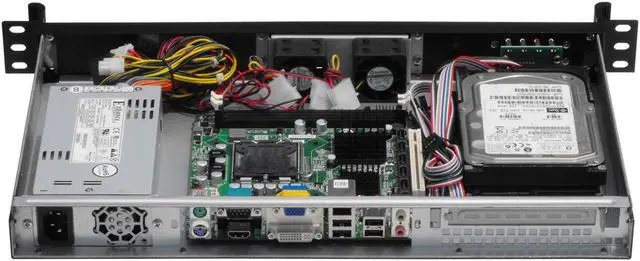 Alt view image 3 of 5 - 1U Server Chassis / Standard 19 "rack-mount server chassis / Aluminum ears and handles / Suitable for installation of 170mm * 170mm (Mini-ITX) motherboard / empty chassis