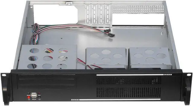 Alt view image 2 of 4 - 2U server chassis / standard 19-inch rack server chassis / suitable for installing various motherboards of ATX 12 "× 9.6" and below size / 4 standard 3.5 "hard disk bays / four slots empty chassis