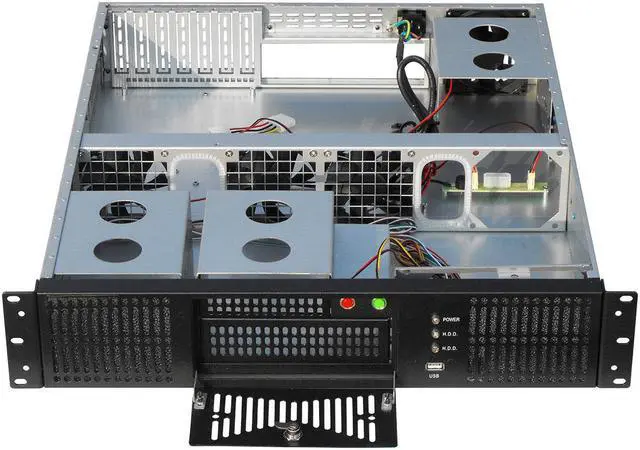 Alt view image 2 of 4 - 2U server chassis / 7 standard 3.5-inch hard drive bays / supports 12 "× 9.6" and below size motherboard