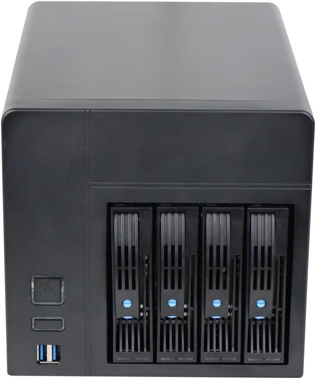  Carcasa NAS con chasis K3 de 4 bahías, servidor de  almacenamiento en red AUDHEID New Network, compatible Flex PSU Mini-ITX,  bandeja de 4 x 2.5/3.5 pulgadas, caja de almacenamiento conectada a