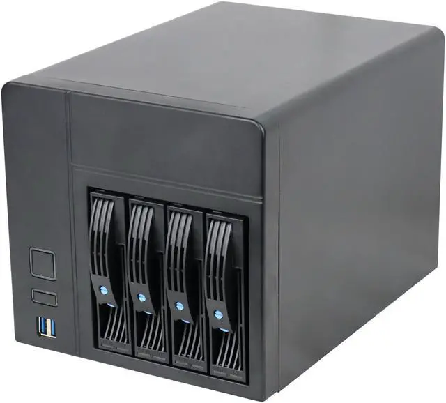 Alt view image 2 of 5 - 4-bay NAS chassis / ATX DIY hot-swappable IPFS server mini mini-itx empty chassis / + Enhance1U 250W power supply