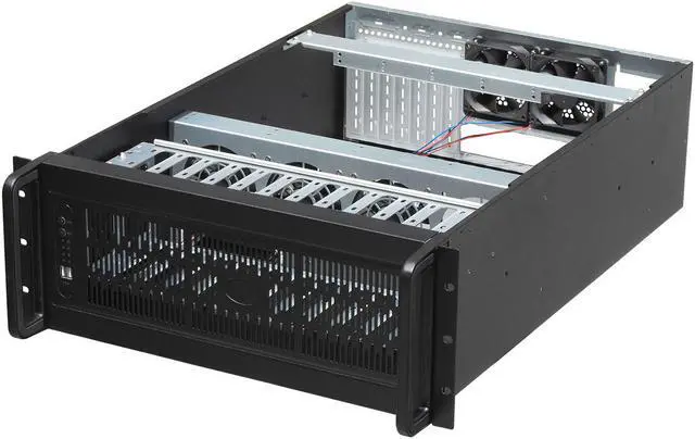 Alt view image 4 of 5 - Internet cafe server chassis / standard 19-inch rack-mounted server chassis / suitable for various motherboards of E-ATX 12 × 13 inches and below / empty chassis