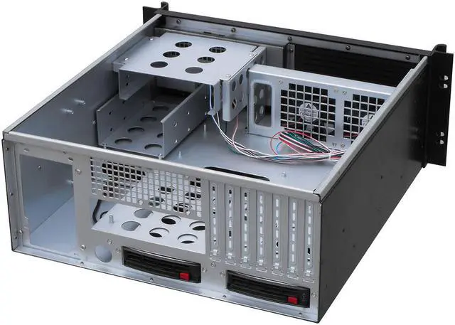 Alt view image 2 of 5 - 4U industrial integrated chassis / standard 19-inch rack-mounted industrial control chassis / 4 standard 3.5-inch hard disk slots (including 2 hot-swappable hard disk slots) / empty chassis