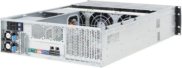 Alt view image 4 of 7 - 3U hot-swap server chassis / equipped with 6Gb / s Expander expansion backplane, Mini-sas interface (SFF8087), with temperature control, with SGPIO, with time-sharing boot / empty chassis