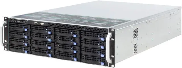 Alt view image 6 of 7 - 3U hot-swappable 16-disk server chassis / with 12Gb / s Expander expansion backplane, Mini-sas HD (SFF8643) interface, with temperature control, with SGPIO, with time-sharing boot / empty chassis