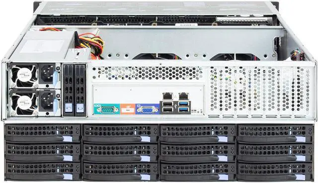 Alt view image 2 of 6 - 36-bay storage server 4U chassis / equipped with 12Gb / s Expander expansion backplane, Mini-sas HD (SFF8643) interface, with temperature control, with SGPIO, with time-sharing start / empty chassis