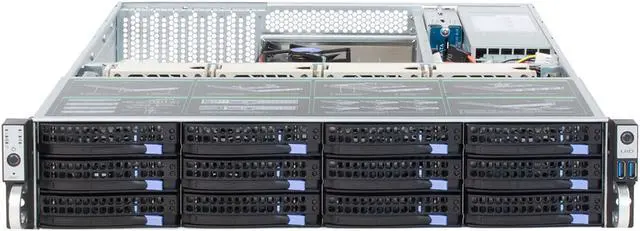 Alt view image 4 of 6 - 2U Rackmount Hotswap server Case / equipped with 6Gb / s Expander expansion backplane, Mini-sas (SFF8087) interface, with temperature control, with SGPIO, with time-sharing start / empty chassis