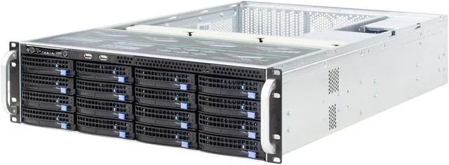 Alt view image 6 of 7 - 3U hot-swappable 16-disk server chassis / equipped with 6Gb / s Expander expansion backplane, Mini-sas interface (SFF8087), with temperature control, with SGPIO, with time-sharing boot / empty chassis