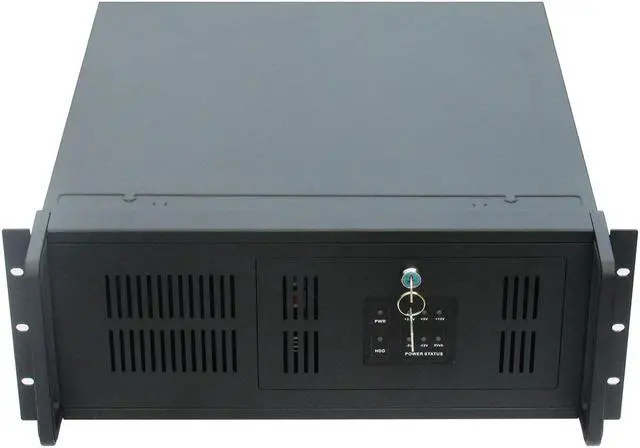 Alt view image 2 of 6 - 4U black industrial control chassis, 8 3.5" hard disk positions, support 12"×9.6" and below size motherboards, support 2 front USB ports, standard PS2 power supply position, empty chassis