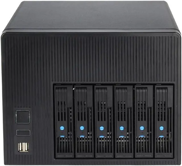 Alt view image 2 of 7 - 6 bay NAS chassis 6GB SATA backplane hot-swappable server mini-itx motherboard FLEX power supply office home mainframe empty chassis