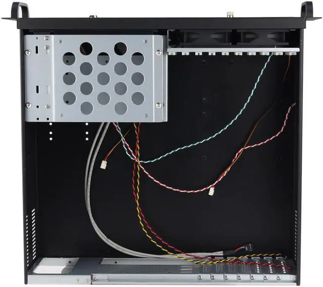 Alt view image 3 of 7 - 3U industrial control server storage case 1.2mm SGCC comes standard with 2 8025B fans standard 13*12 or less motherboard position 2U power supply position empty chassis