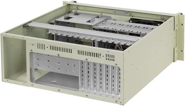 Alt view image 7 of 7 - 4U industrial control rack-mounted industrial chassis, 8 3.5" hard disk bays, 1 3.5" floppy drive bay, compatible with 3.5" PS2 power bays, support 12×9.6" size motherboards, empty chassis