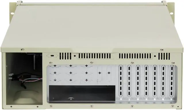 Alt view image 6 of 7 - 4U industrial control rack-mounted industrial chassis, 8 3.5" hard disk bays, 1 3.5" floppy drive bay, compatible with 3.5" PS2 power bays, support 12×9.6" size motherboards, empty chassis