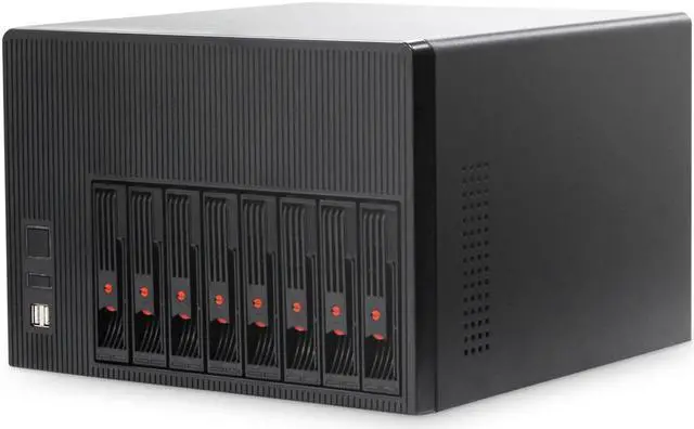 Alt view image 7 of 7 - 8bay vertical plug-in NAS storage hot-swappable chassis, 8 hot-plug 3.5HDD, compatible with 2.5 SSD, 2 4-bit hard disk backplanes, 6GB SATA, suitable for motherboard micro-atx (9.6*9.6) empty chassis