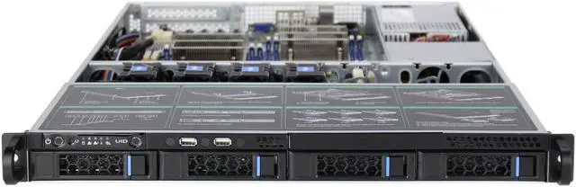 Alt view image 5 of 7 - 1U hot swappable 4-bit hard disk direct attached 6GB/SATA backplane storage server empty chassis