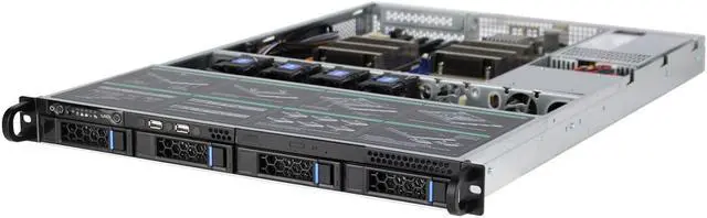 Alt view image 7 of 7 - 1U hot swappable 4-bit hard disk direct attached 6GB/SATA backplane storage server empty chassis