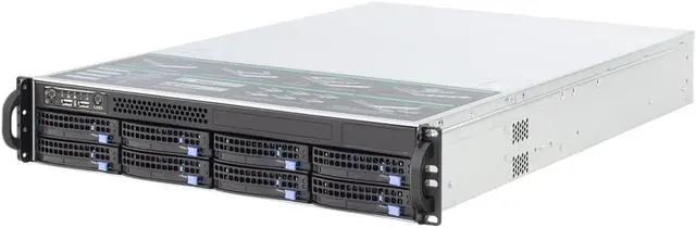 Alt view image 6 of 7 - 2U hot swappable 8-bay storage server directly connected 6GB/SATA backplane for E-ATX motherboard empty chassis