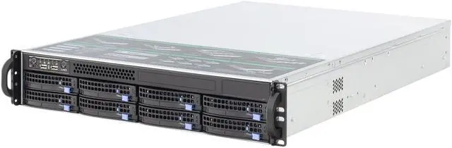 Alt view image 6 of 7 - 2U hot swappable storage server 6GB/SAS backplane for E-ATX mainboard 8-bay empty chassis