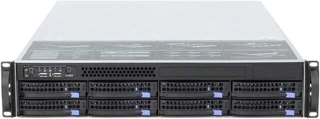 Alt view image 6 of 7 - 2U hot swappable storage server 12GB/SAS NVMe backplane for E-ATX mainboard 8-bay empty chassis